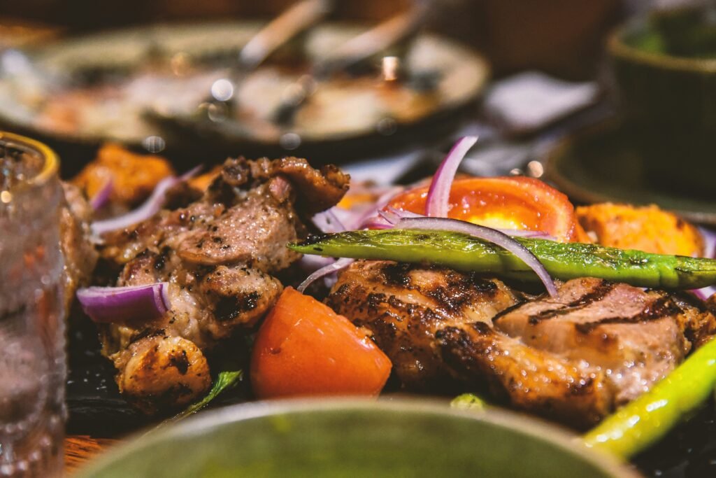 Authentic Croatian Dish: Grilled lamb with vegetables